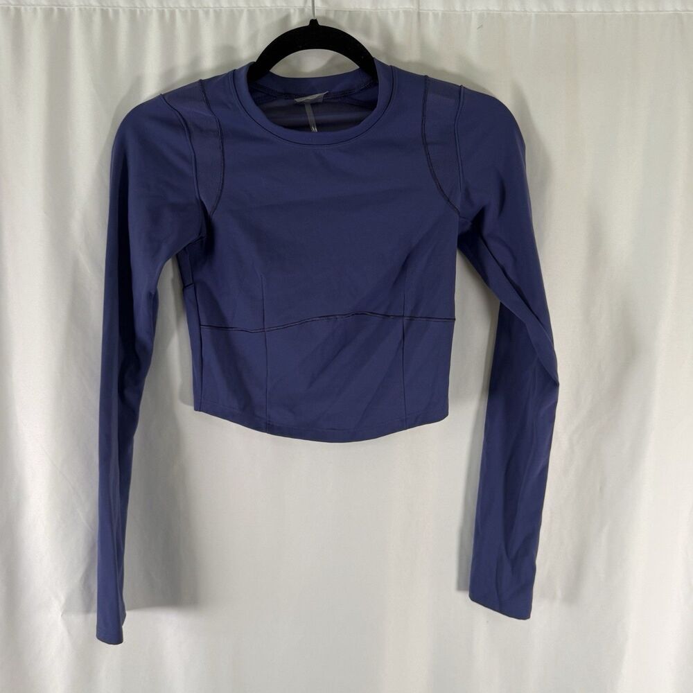 Calia Carrie Underwood Workout Top Women's XS Blue Long Sleeve Breathable Crop